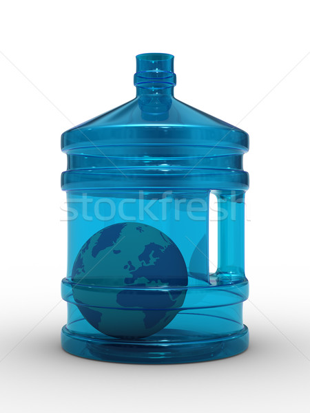 Globe in bottle on white background. Isolated 3D image Stock photo © ISerg