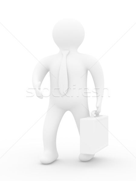 Foto stock: Apretón · de · manos · empresarios · blanco · aislado · 3D · imagen