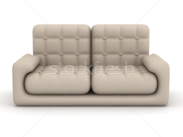 Geïsoleerd leder sofa interieur 3D afbeelding Stockfoto © ISerg