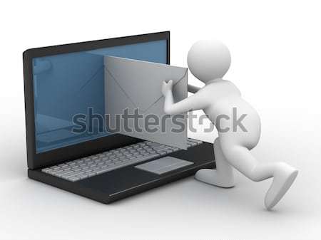 two man carry  TV. Isolated 3D image Stock photo © ISerg
