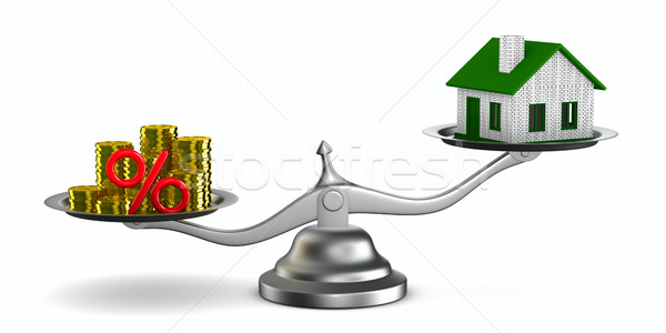 House and money on scales. Isolated 3D image Stock photo © ISerg