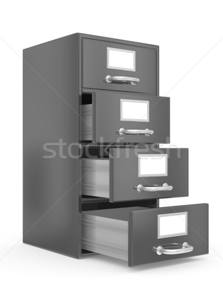 Schrank weiß isoliert 3D Bild Metall Stock foto © ISerg