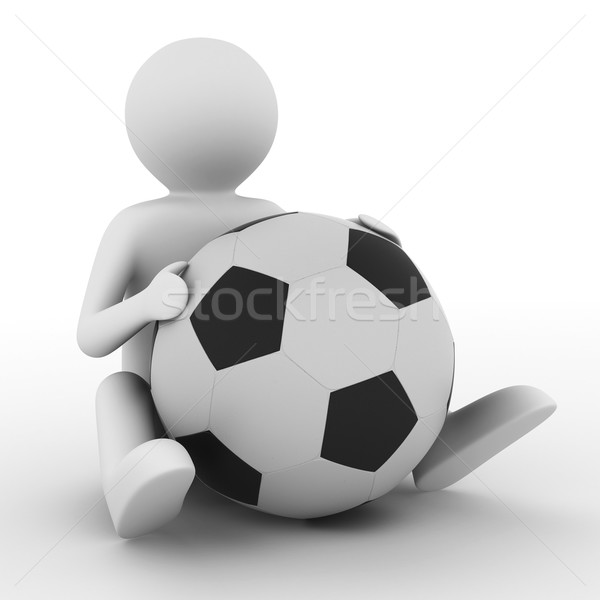 soccer player with ball on white background. Isolated 3D image Stock photo © ISerg