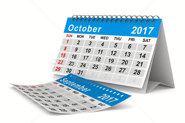 2017 year calendar. October. Isolated 3D image Stock photo © ISerg