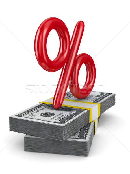 Stock foto: Prozent · Packung · Dollar · isoliert · 3D · Bild