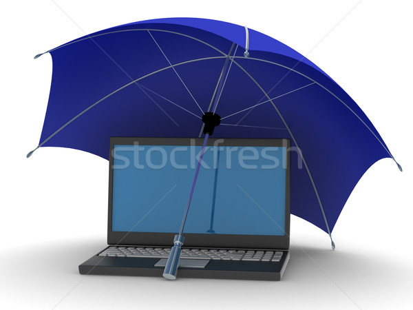 Protected global network the Internet. 3D image. Stock photo © ISerg