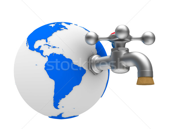 faucet on white background. Isolated 3D image Stock photo © ISerg