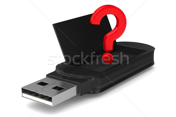 Usb flash drive biały odizolowany 3D obraz Zdjęcia stock © ISerg