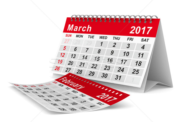 2017 year calendar. March. Isolated 3D image Stock photo © ISerg
