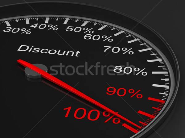 Prędkościomierza czarny 3d ilustracji samochodu czerwony rynku Zdjęcia stock © ISerg