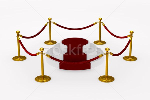 Stock photo: barrier rope on white background. Isolated 3D illustration