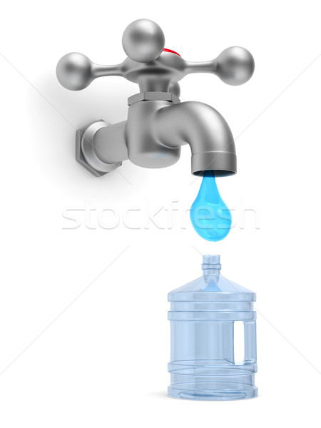 Сток-фото: водопроводный · кран · белый · изолированный · 3D · изображение · ванную