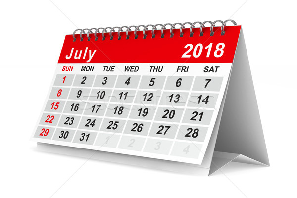 2018 year calendar. July. Isolated 3D illustration Stock photo © ISerg