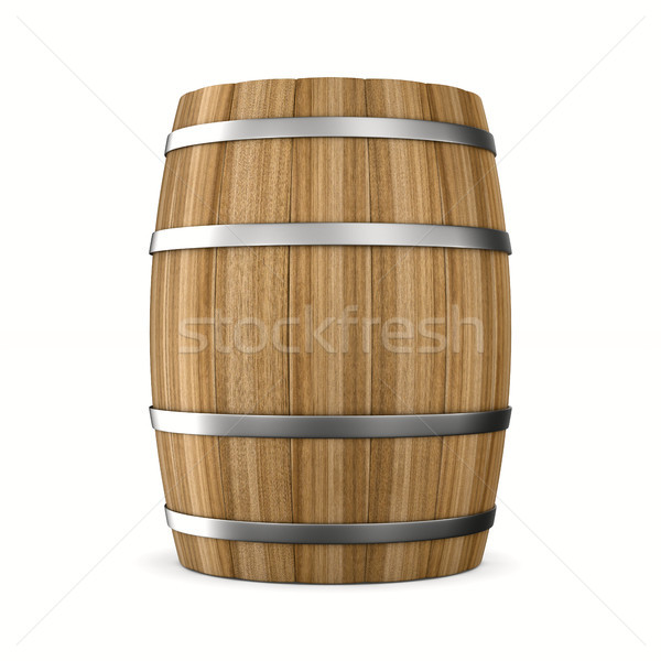 Wooden barrel on white background. Isolated 3D illustration Stock photo © ISerg