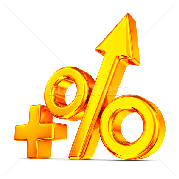 Zdjęcia stock: Wzrost · procent · biały · odizolowany · 3d · ilustracji · ceny