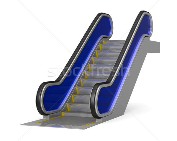 escalator on white background. Isolated 3D image Stock photo © ISerg