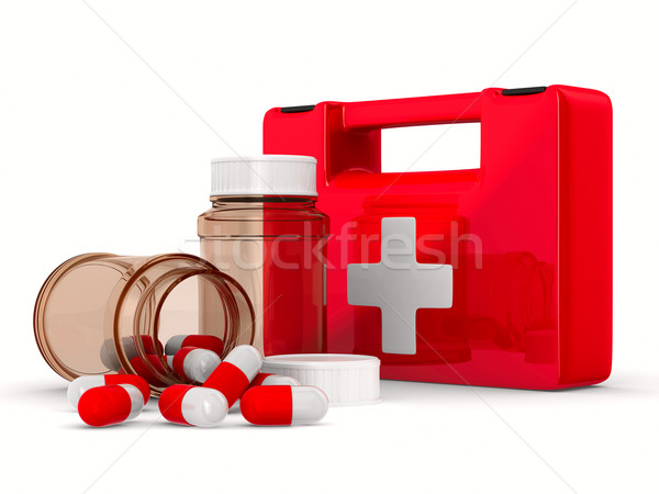 First aid kit on white background. Isolated 3D image Stock photo © ISerg