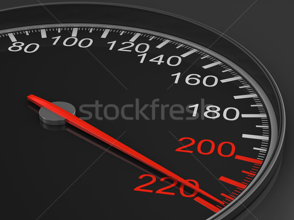 speedometer on black background. 3D image Stock photo © ISerg