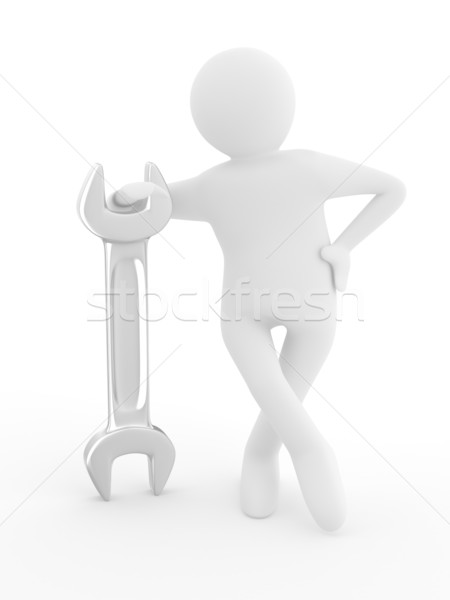 Foto stock: Rápido · técnico · ajudar · branco · isolado · 3D