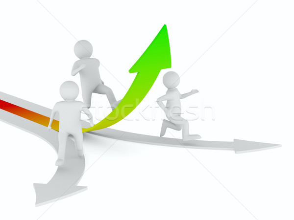 Mann klettern arrow isoliert 3D Bild Stock foto © ISerg