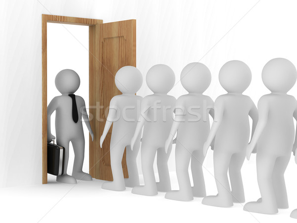 Personas pie uno otro puerta abierta negocios Foto stock © ISerg