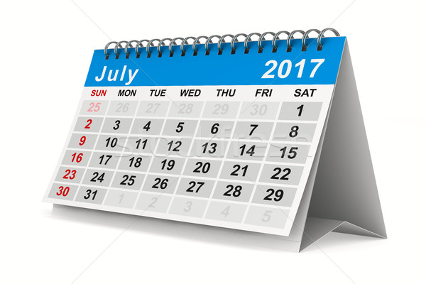 2017 year calendar. July. Isolated 3D image Stock photo © ISerg