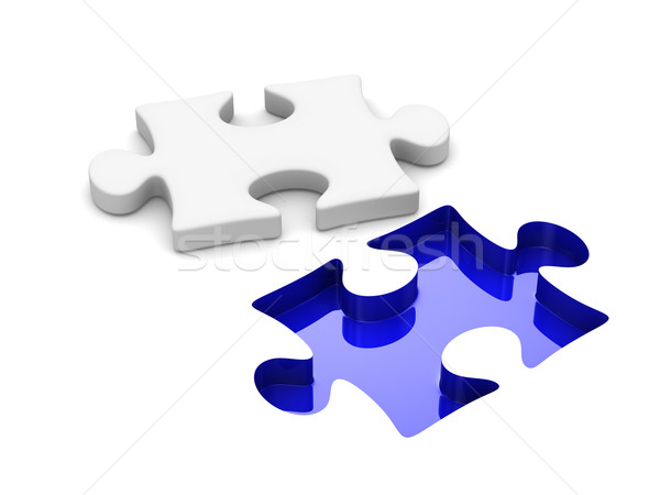 Puzzle weiß isoliert 3D Bild Business Stock foto © ISerg