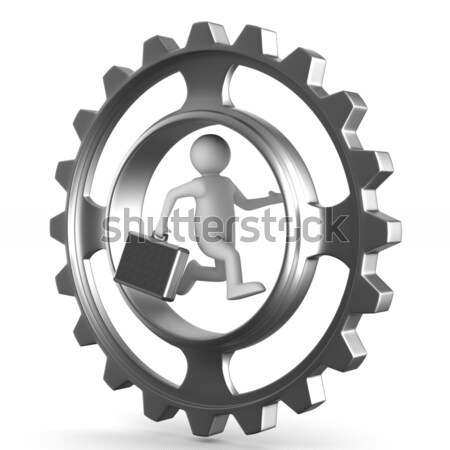 man into gear. Isolated 3D image Stock photo © ISerg