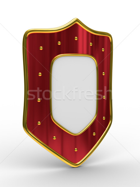 red shield on white background. isolated 3D image Stock photo © ISerg