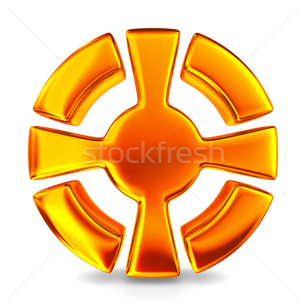cross in circle on white background. Isolated 3D image Stock photo © ISerg
