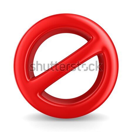 Zeichen verboten weiß isoliert 3D Bild Stock foto © ISerg