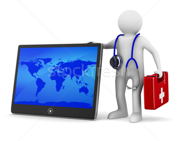 tablet service on white background. Isolated 3D image Stock photo © ISerg