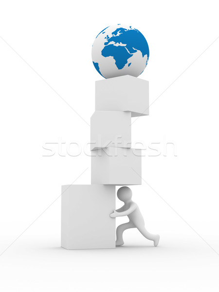неустойчивый баланса изолированный 3D изображение белый Сток-фото © ISerg