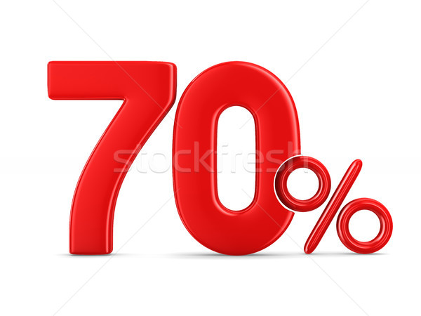 Seventy percent on white background. Isolated 3D illustration Stock photo © ISerg