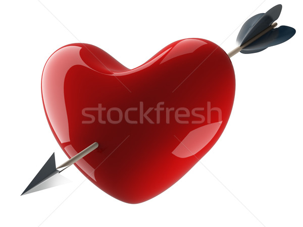 Heart pierced by an arrow. 3D image. Stock photo © ISerg