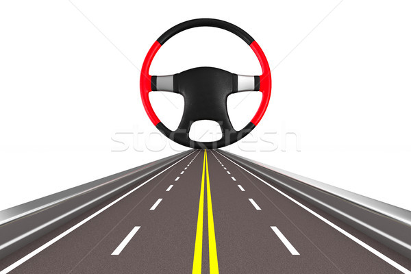 Volante bianco isolato illustrazione 3d auto strada Foto d'archivio © ISerg