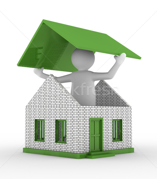 House building on white background. Isolated 3D image Stock photo © ISerg