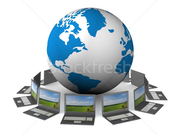 Global Netzwerk Internet 3D Bild Welt Stock foto © ISerg