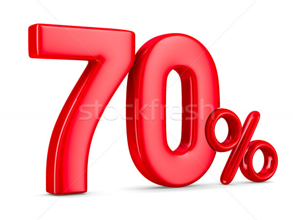 Seventy percent on white background. Isolated 3D illustration Stock photo © ISerg