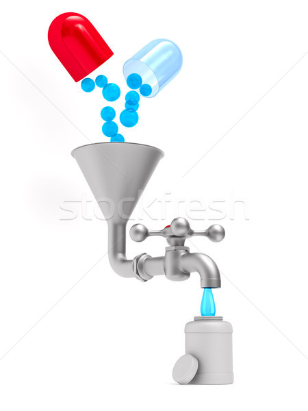 faucet and medicament on white background. Isolated 3D illustrat Stock photo © ISerg