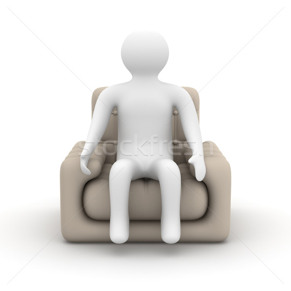 Person Sitzung Sessel isoliert 3D Bild Stock foto © ISerg