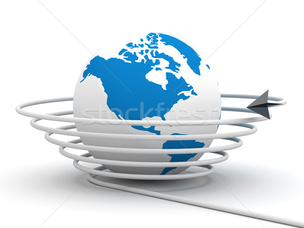 Comunicación global mundo 3D imagen tecnología red Foto stock © ISerg