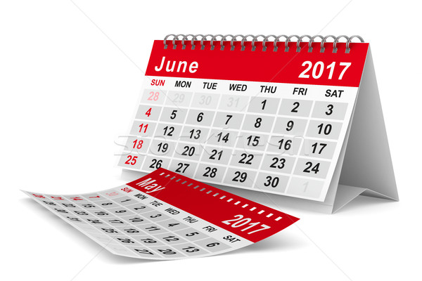 2017 year calendar. June. Isolated 3D image Stock photo © ISerg