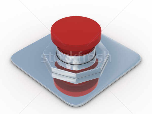 red button on a white background. 3D image Stock photo © ISerg