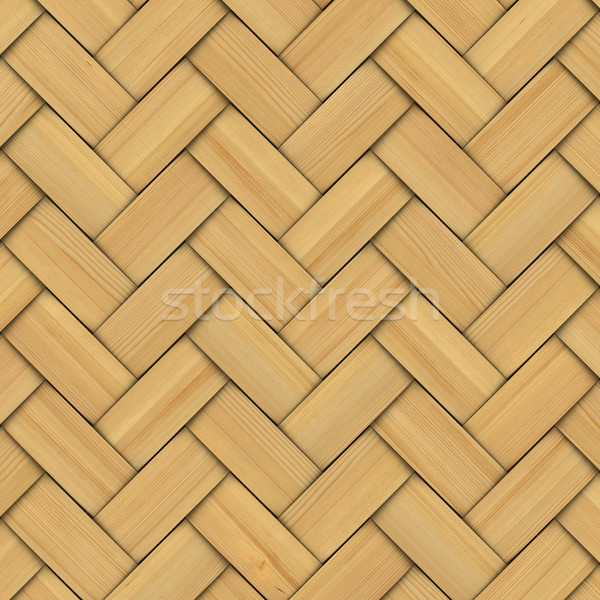 Abstract decorative wooden textured basket weaving. 3D image Stock photo © ISerg
