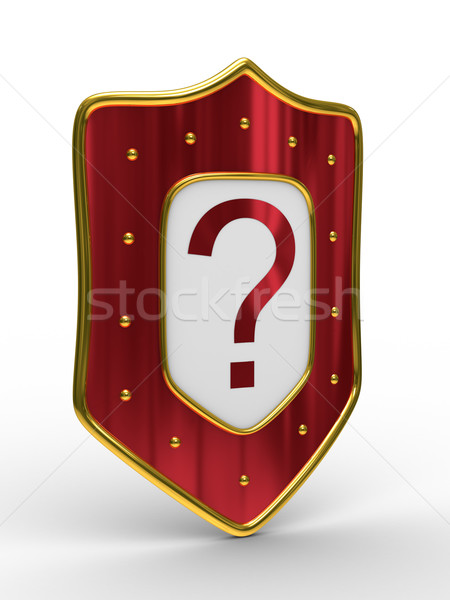 red shield on white background. isolated 3D image Stock photo © ISerg