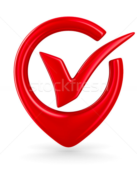 red positive symbol on white background. Isolated 3D image Stock photo © ISerg