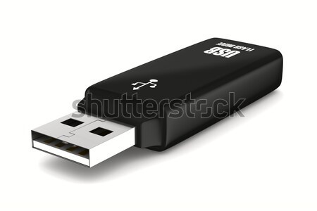Usb flash drive branco isolado 3D imagem Foto stock © ISerg