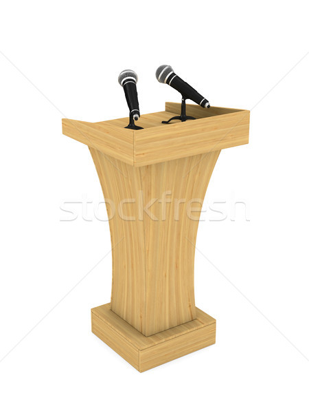 tribune with microphone on white background. Isolated 3D illustr Stock photo © ISerg