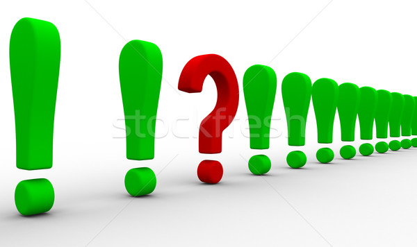 Question among exclamation marks. Isolated 3D image Stock photo © ISerg